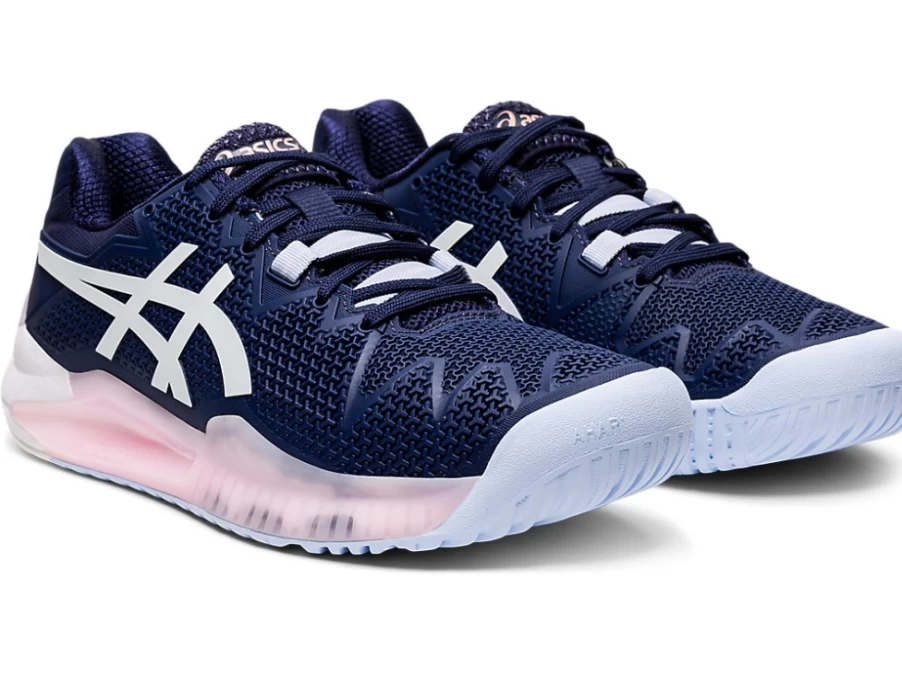 ASICS Women's GEL-Resolution 8 Tennis Shoes in Peacoat/White – Stability & Cushioning