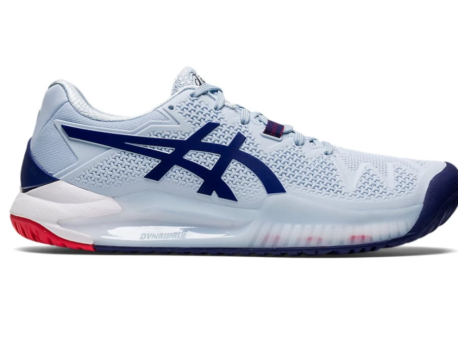 ASICS Women's GEL-Resolution 8 Tennis Shoes in Soft Sky/Dive Blue