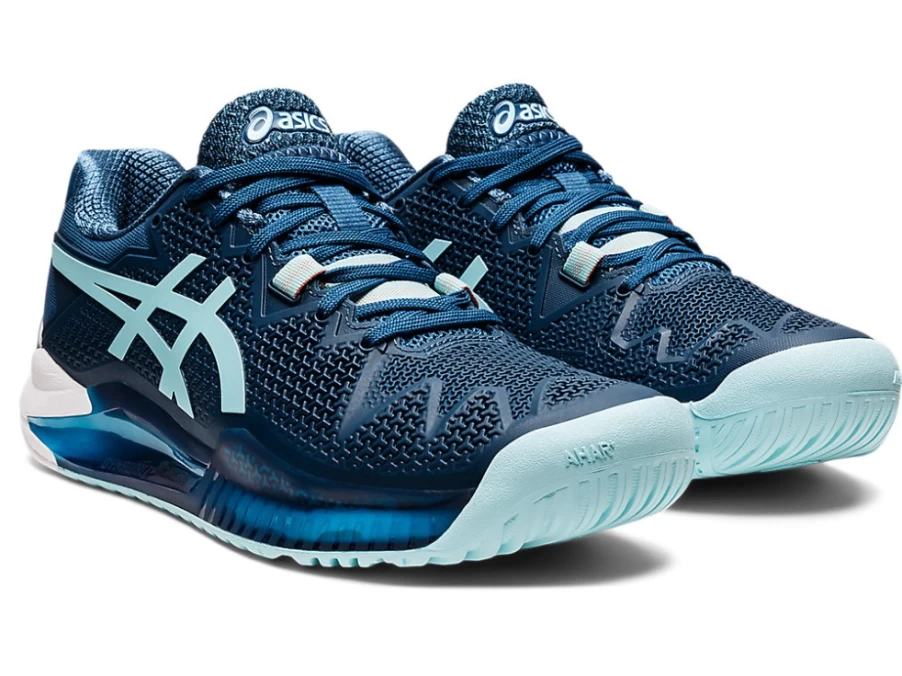 ASICS Women's GEL-RESOLUTION 8 Tennis Shoes - Light Indigo/Clear Blue