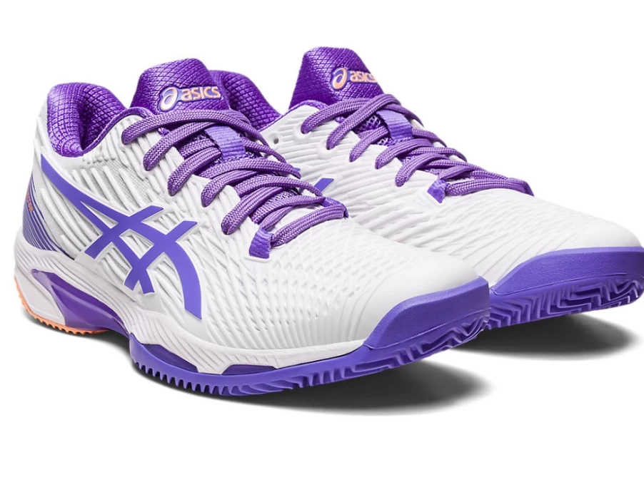 ASICS Women's SOLUTION SPEED FF 2 CLAY Tennis Shoes in White/Amethyst