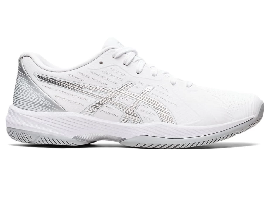 ASICS Women's SOLUTION SWIFT FF Tennis Shoes in White/Pure Silver