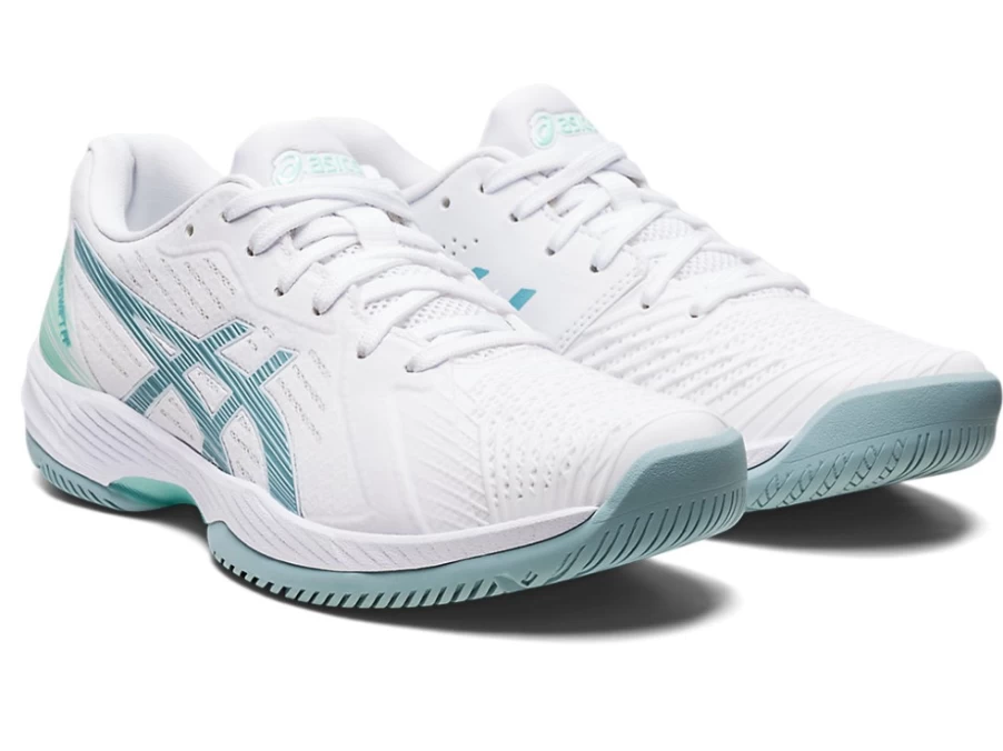 ASICS SOLUTION SWIFT FF Women's Tennis Shoes - White/Smoke Blue