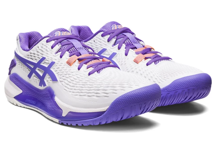ASICS Women's GEL-RESOLUTION 9 Tennis Shoes - White/Amethyst
