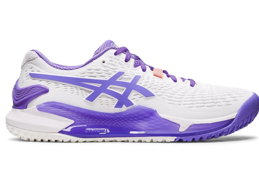 ASICS Women's GEL-RESOLUTION 9 OC Tennis Shoes in White/Amethyst