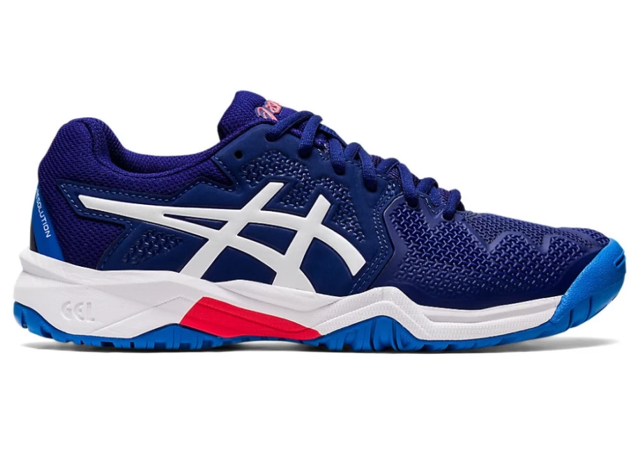 ASICS Kids GEL-Resolution 8 Tennis Shoes - Dive Blue/White - Grade School Sneakers