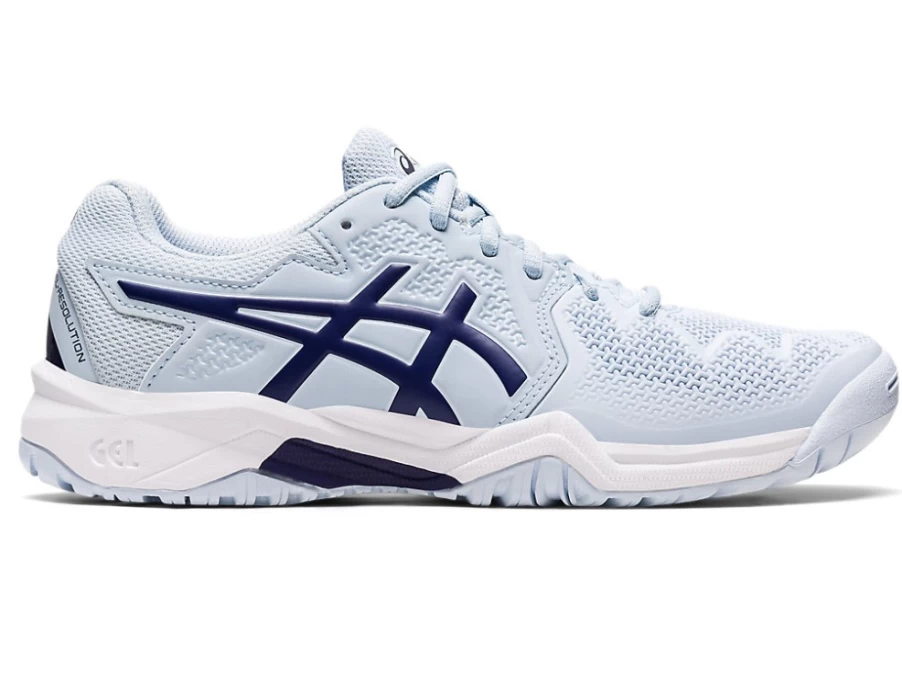 ASICS GEL-Resolution 8 Kids' Tennis Shoes - Soft Sky/Dive Blue - Grade School Sneakers