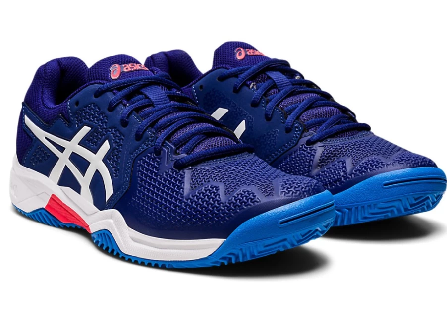 ASICS GEL-RESOLUTION 8 Clay Kids Tennis Shoes - Dive Blue/White - Grade School Sneakers