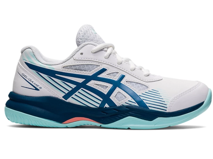 ASICS GEL-GAME 8 Kids' Running Shoes - White/Light Indigo for Grade School