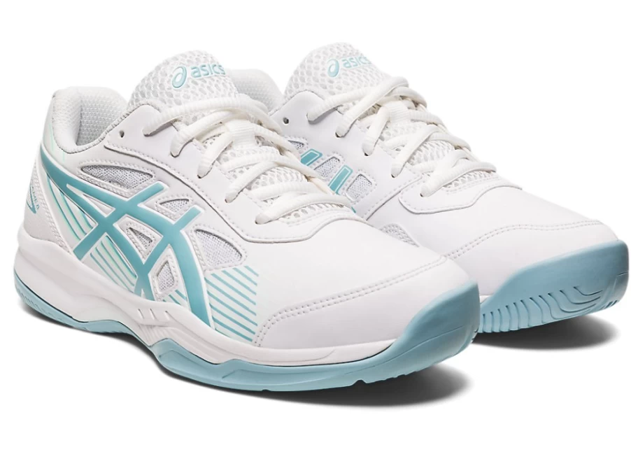 ASICS GEL-GAME 8 Kids' Running Shoes - White/Smoke Blue - Grade School Sneakers