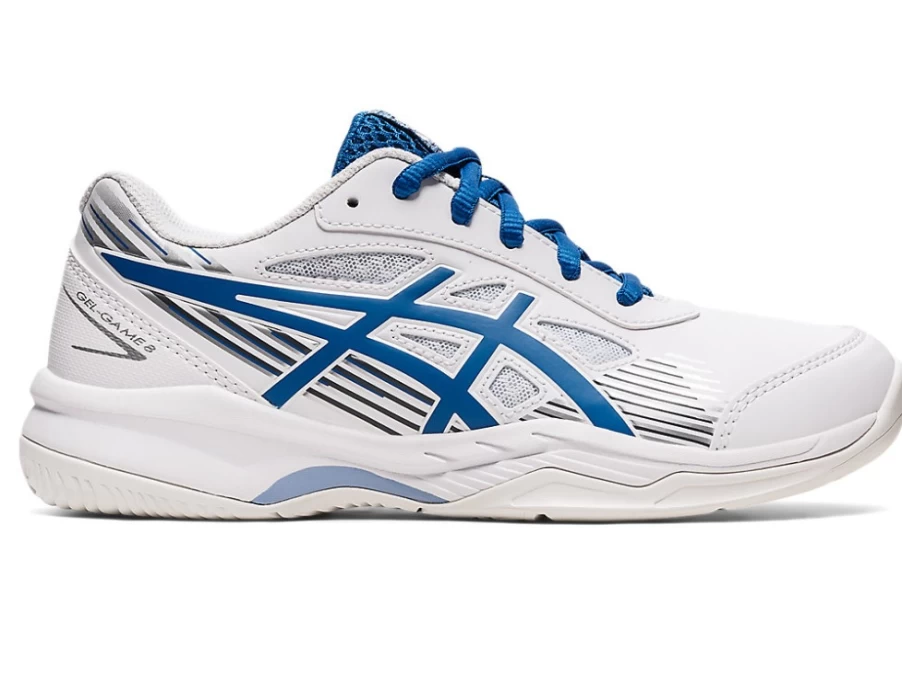 ASICS GEL-GAME 8 Kids' Running Shoes - White/Lake Drive - Grade School Tennis Shoes