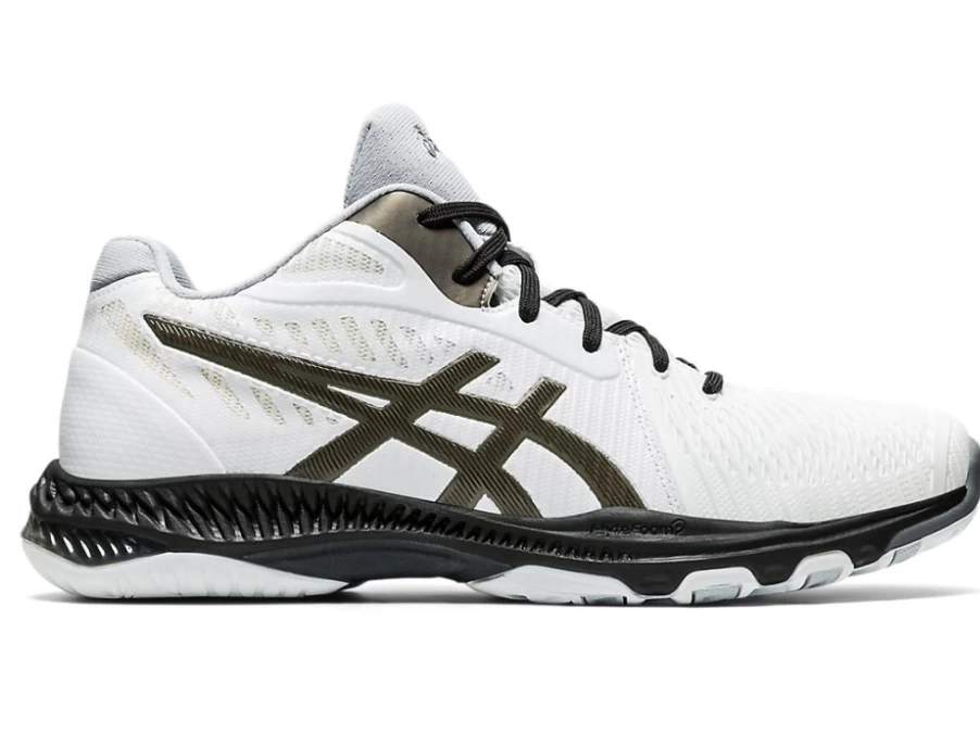 ASICS Men's NETBURNER BALLISTIC FF MT 2 Soccer Cleats in White/Gunmetal