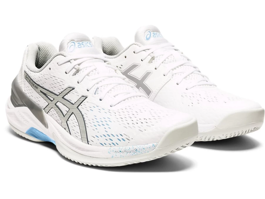 ASICS Women's Sky Elite FF Volleyball Shoes - White/Pure Silver