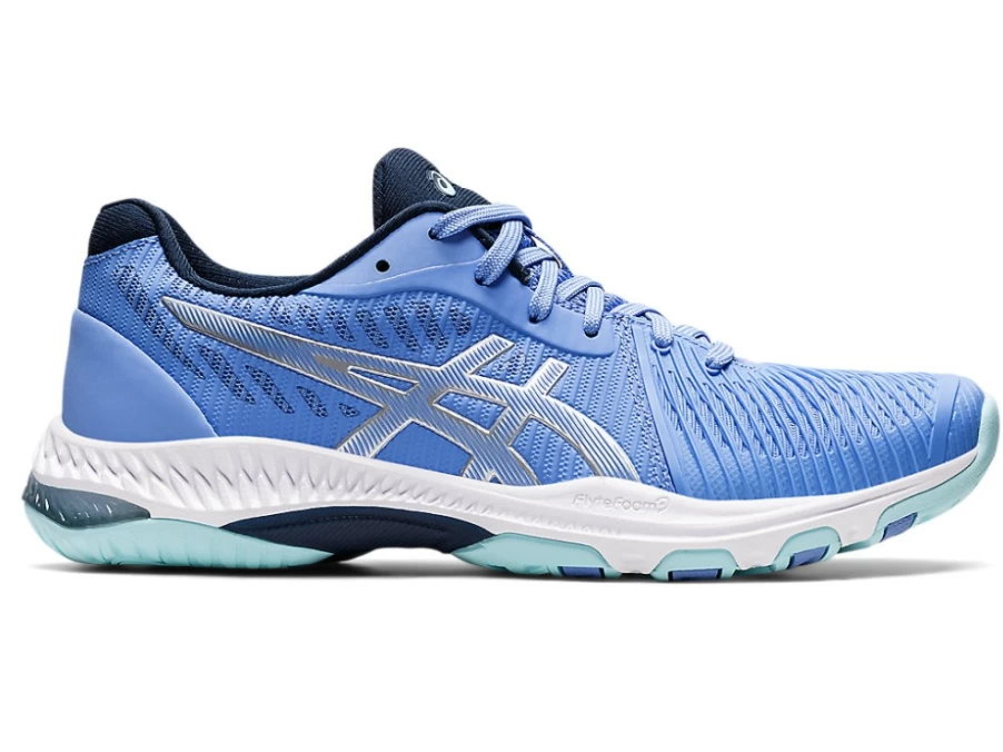 ASICS Women's Netburner Ballistic FF 2 Volleyball Shoes in Periwinkle Blue/Pure Silver