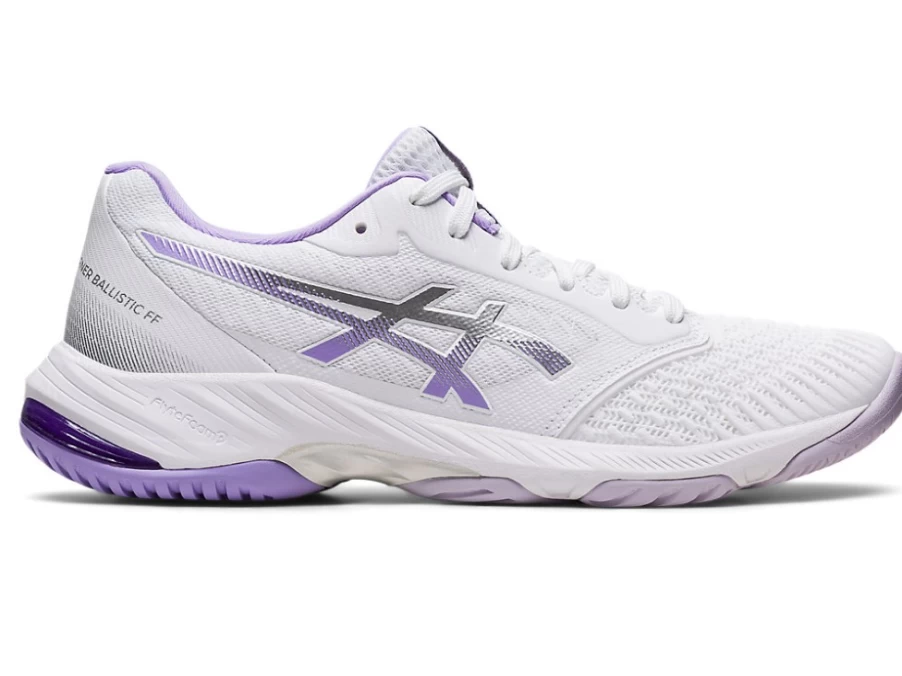 ASICS Women's NETBURNER BALLISTIC FF 3 Tennis Shoes White/Digital Violet