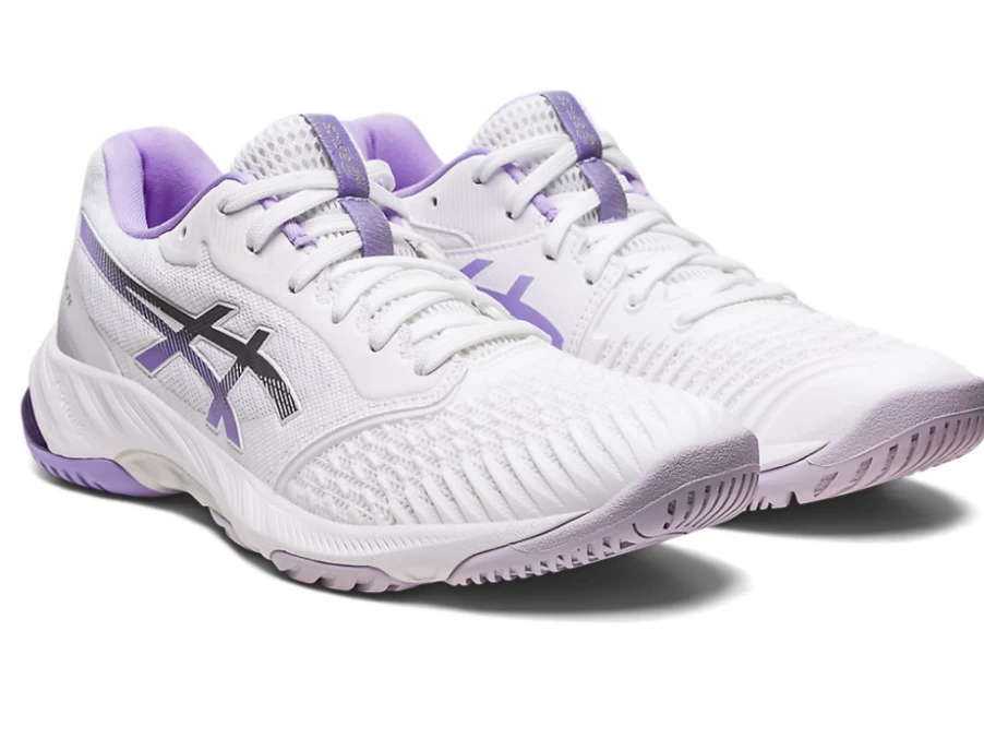 ASICS Women's NETBURNER BALLISTIC FF 3 Tennis Shoes White/Digital Violet