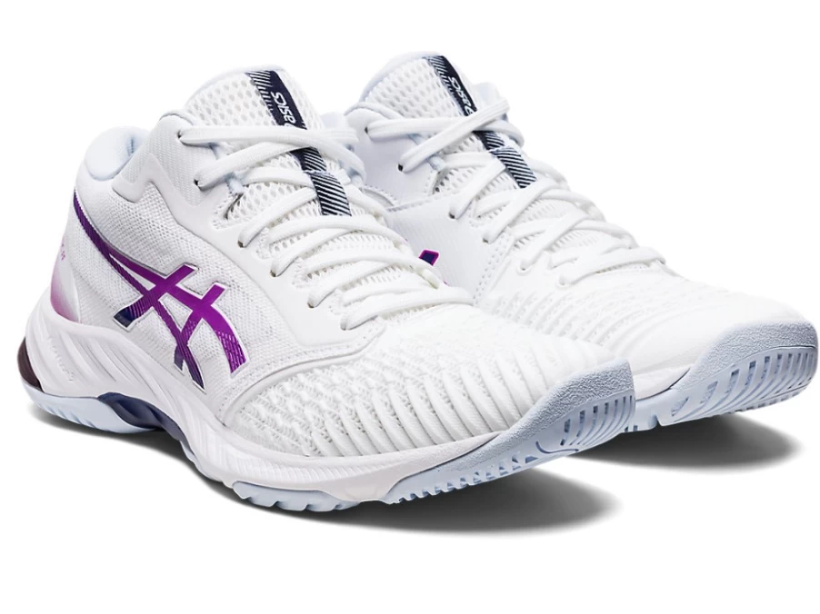 ASICS Women's NETBURNER BALLISTIC FF MT 3 Tennis Shoes in White/Orchid