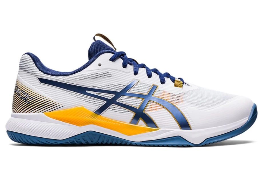 ASICS GEL-TACTIC Men's Volleyball Shoes - White/Deep Ocean - Indoor Court Sports Sneakers