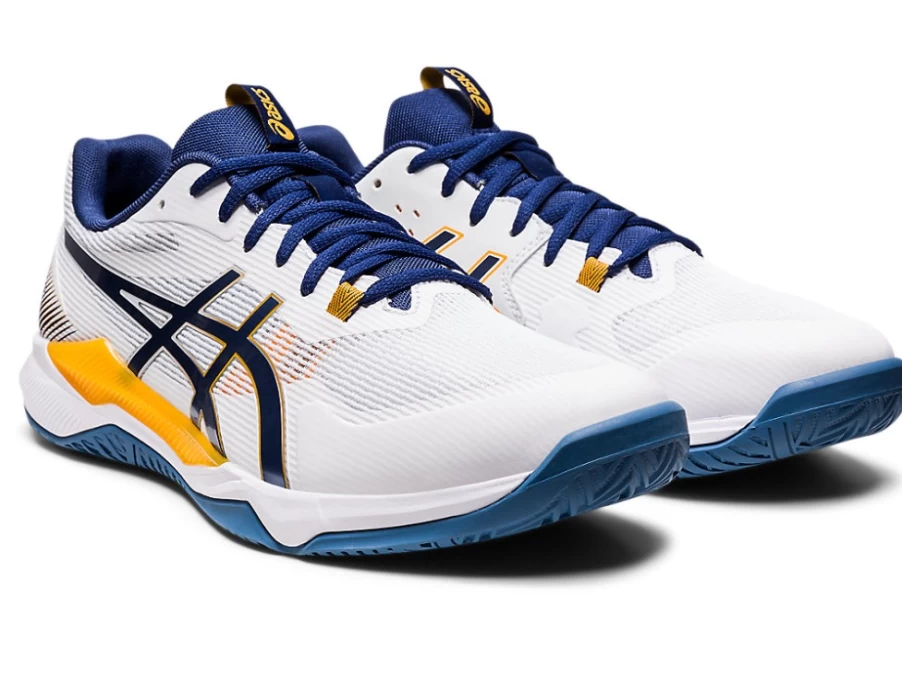 ASICS GEL-TACTIC Men's Volleyball Shoes - White/Deep Ocean - Indoor Court Sports Sneakers