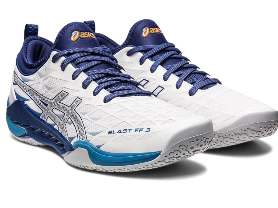 ASICS Men's BLAST FF 3 Tennis Shoes White/Deep Ocean