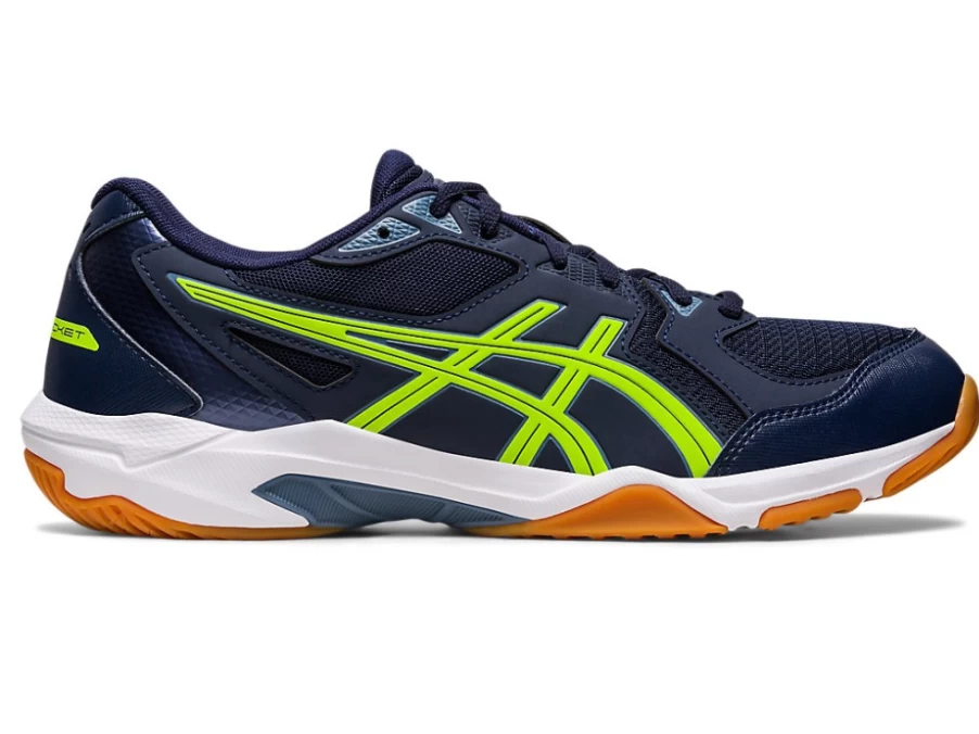 ASICS Men's GEL-ROCKET 10 (2E) Volleyball Shoes in Midnight/Hazard Green