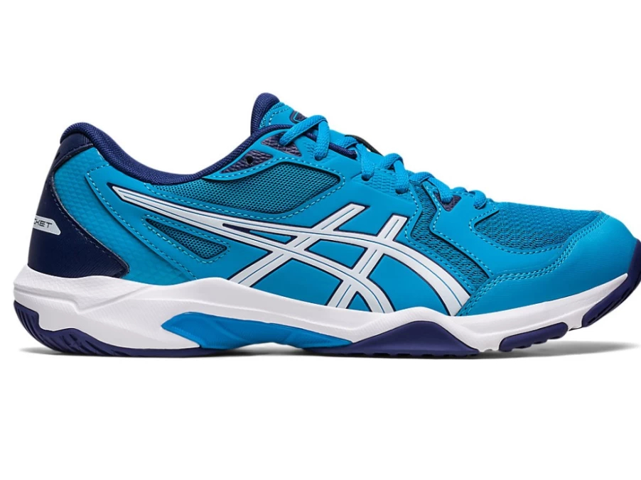 ASICS Men's GEL-ROCKET 10 (2E) Volleyball Shoes - Island Blue/White