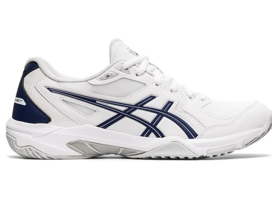 ASICS Women's GEL-ROCKET 10 Volleyball Shoes in White/Peacoat - Court Stability & Cushioning