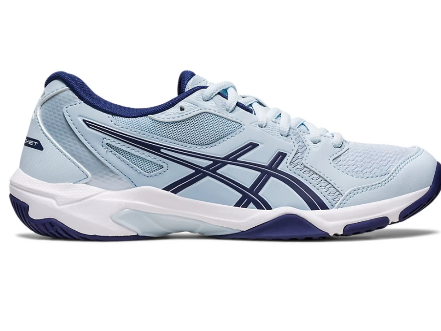 ASICS Women's GEL-ROCKET 10 Volleyball Shoes in Sky/Indigo Blue - Lightweight Support for Indoor Courts