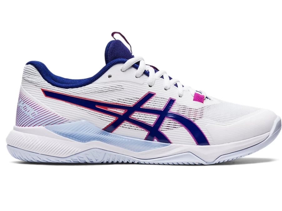 ASICS Women's GEL-TACTIC Running Shoes in White/Dive Blue