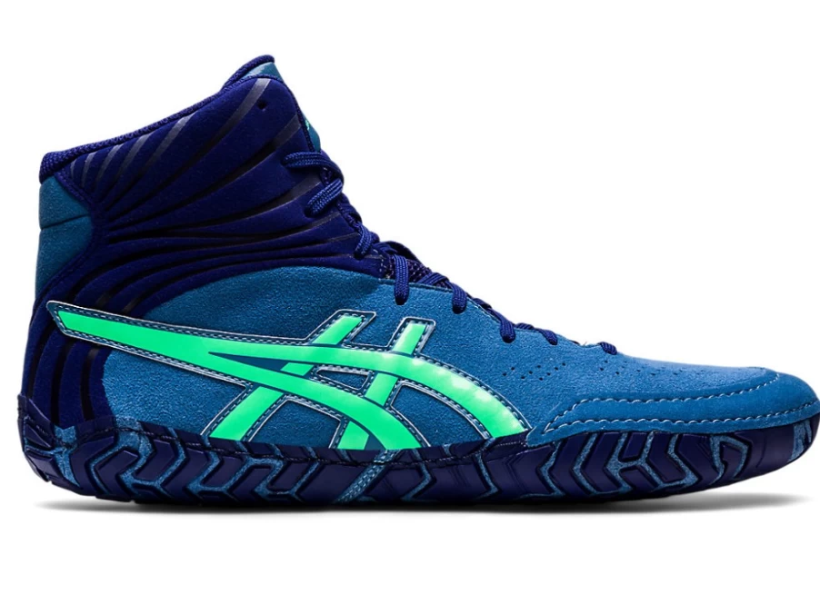 ASICS Aggressor 5 Men's Training Shoes in Azure/New Leaf - Lightweight & Durable for Gym & Running