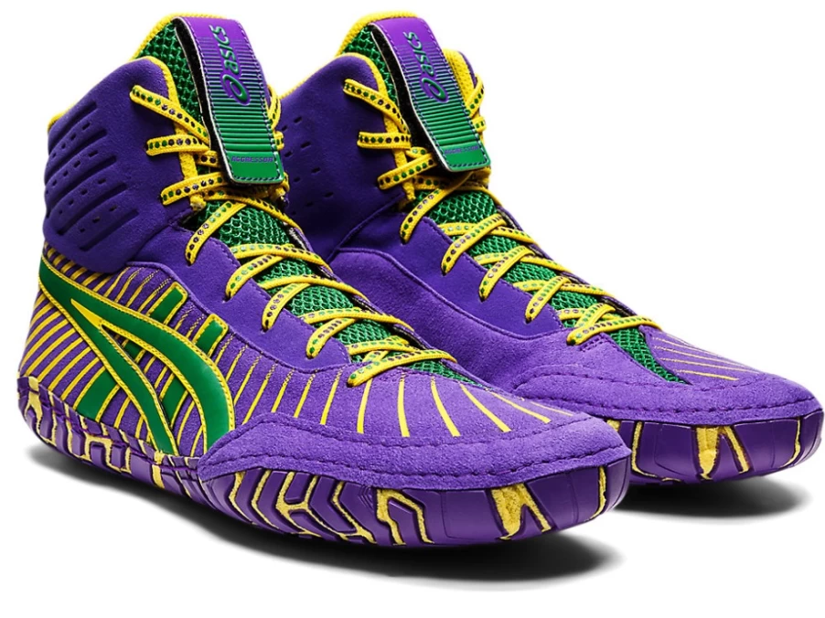ASICS Aggressor 4 Men's Wrestling Shoes Royal Azel/Green