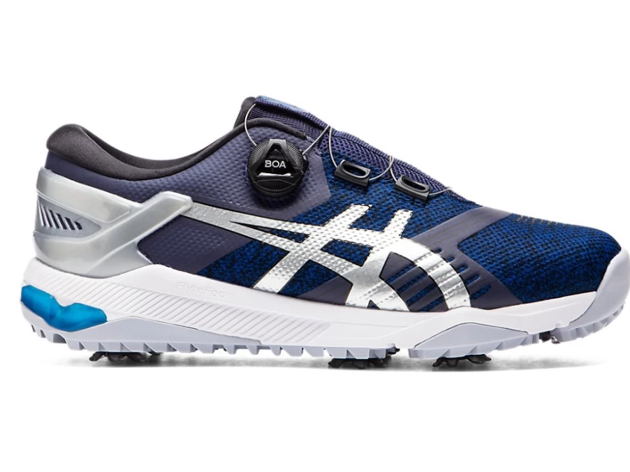 ASICS GEL-COURSE DUO BOA Men's Golf Shoes - Peacoat/Pure Silver, Spiked Comfort & Stability