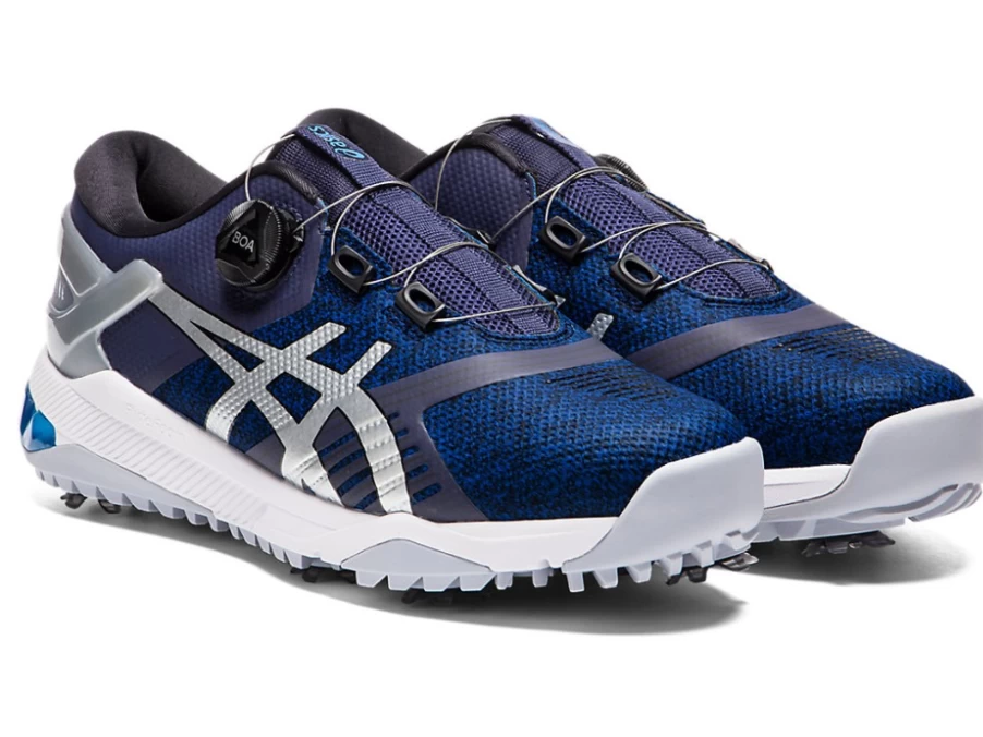 ASICS GEL-COURSE DUO BOA Men's Golf Shoes - Peacoat/Pure Silver, Spiked Comfort & Stability
