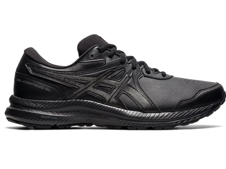 ASICS Men's GEL-Contend Walker 4E Running Shoes in Black/Black