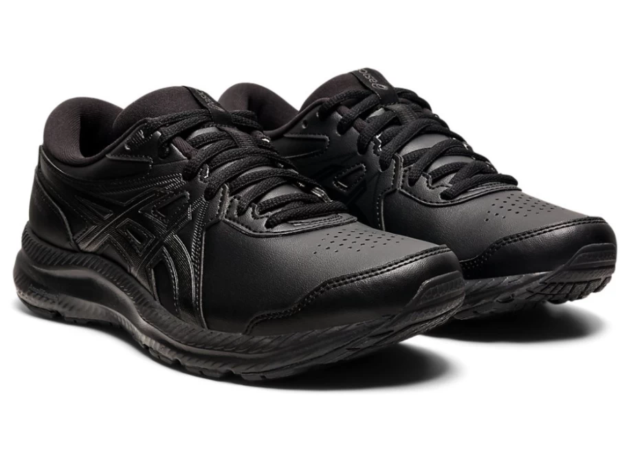 ASICS Women's GEL-Contend Walker Sneakers in Black - Comfortable Walking Shoes for Women