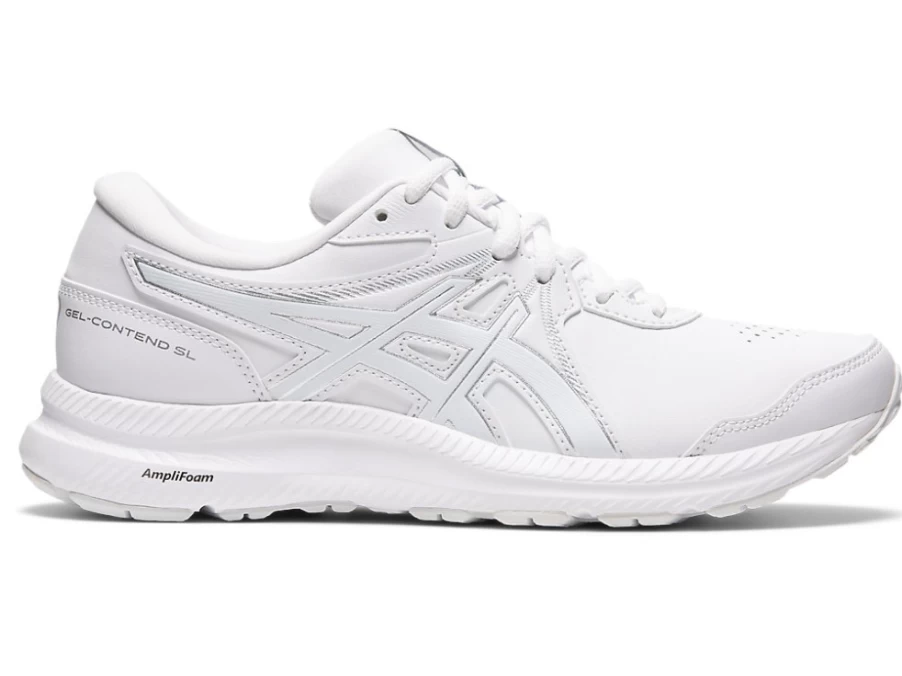ASICS Women's GEL-Contend Walker Running Shoes - White/White - Comfortable Walking Sneakers