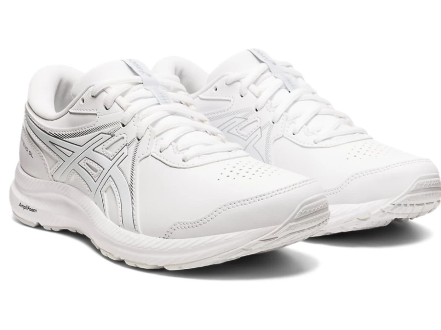 ASICS Women's GEL-Contend Walker Running Shoes - White/White - Comfortable Walking Sneakers