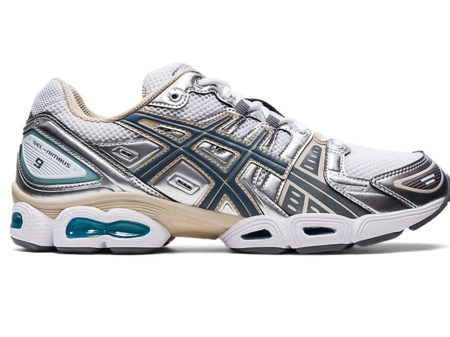ASICS GEL-NIMBUS 9 Unisex Running Shoes - White/Steel Grey - Cushioned Comfort for Men & Women