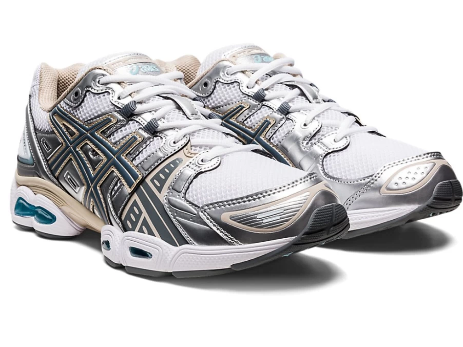 ASICS GEL-NIMBUS 9 Unisex Running Shoes - White/Steel Grey - Cushioned Comfort for Men & Women