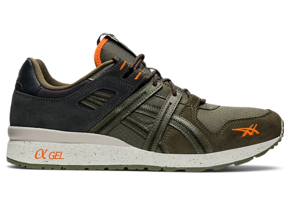 ASICS GT-II RE Unisex Sneakers in Olive Canvas & Habanero Colorway