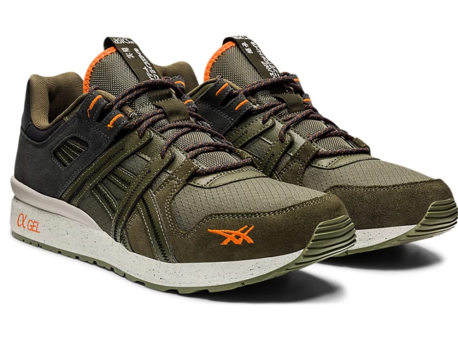 ASICS GT-II RE Unisex Sneakers in Olive Canvas & Habanero Colorway