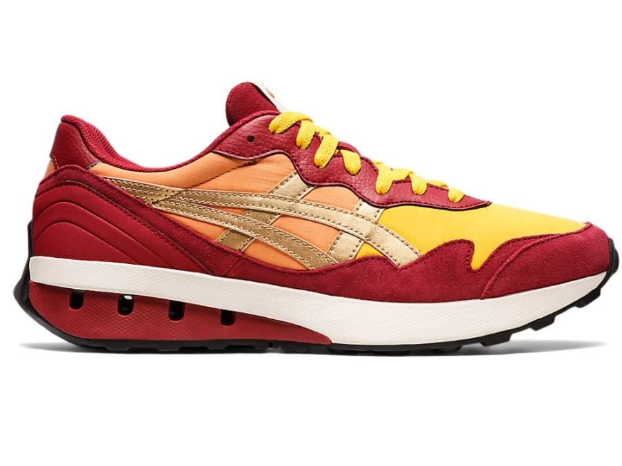 ASICS JOGGER X81 Unisex Running Shoes in Honey/Burgundy Color