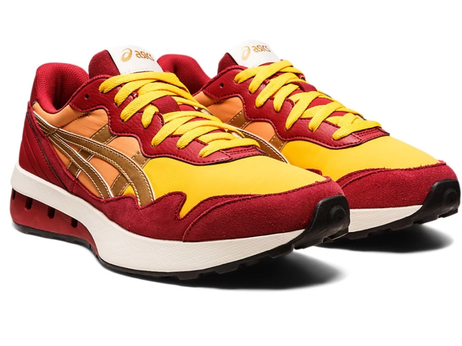 ASICS JOGGER X81 Unisex Running Shoes in Honey/Burgundy Color