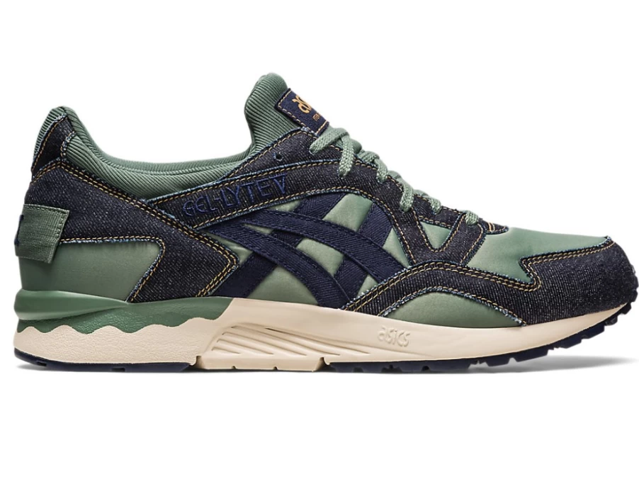 ASICS GEL-LYTE V UNISEX Sneakers in Midnight/Ivy - Modern Patchwork Design Running Shoes