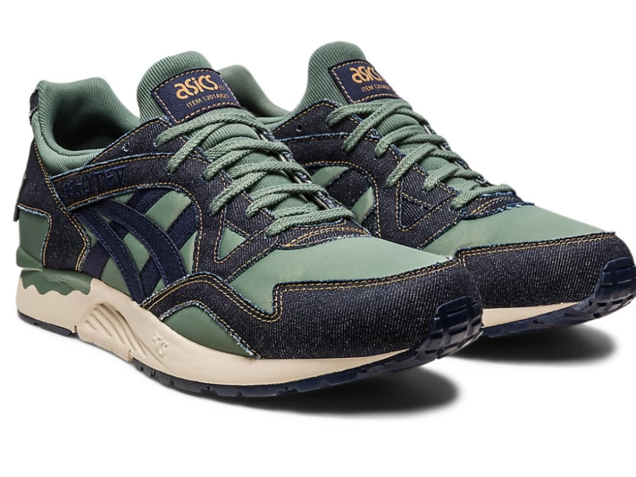 ASICS GEL-LYTE V UNISEX Sneakers in Midnight/Ivy - Modern Patchwork Design Running Shoes