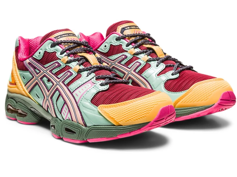 ASICS GEL-NIMBUS 9 MEN'S RUNNING SHOES RIO RED/ALMOST APRICOT COLLABORATION BRAIN DEAD