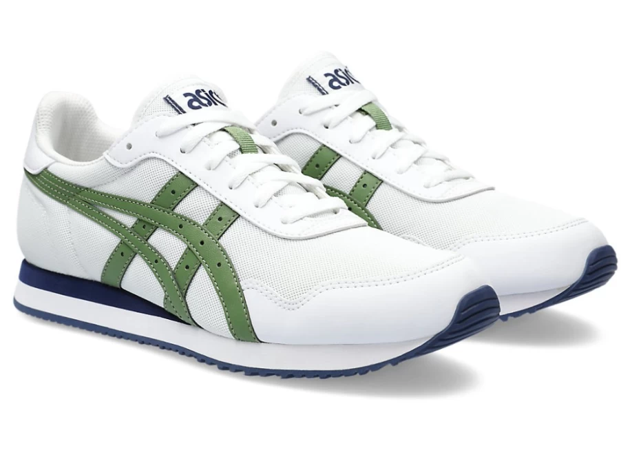 ASICS TIGER RUNNER Unisex Sneakers in White & Cedar Green - Lightweight Running Shoes