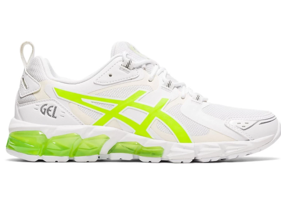 ASICS Women's GEL-QUANTUM 180 Running Shoes in White/Hazard Green - Lightweight Cushioned Sneakers