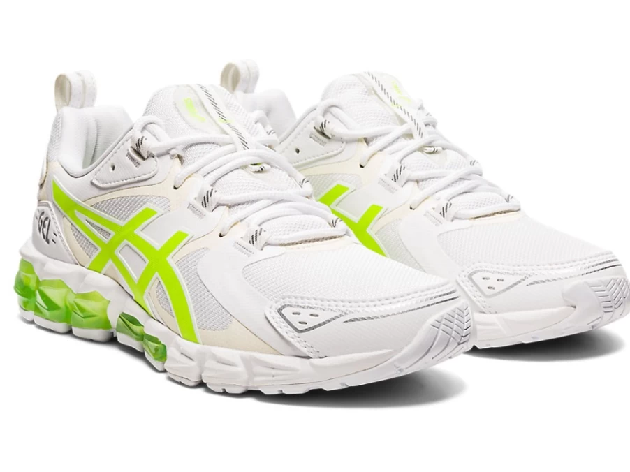 ASICS Women's GEL-QUANTUM 180 Running Shoes in White/Hazard Green - Lightweight Cushioned Sneakers