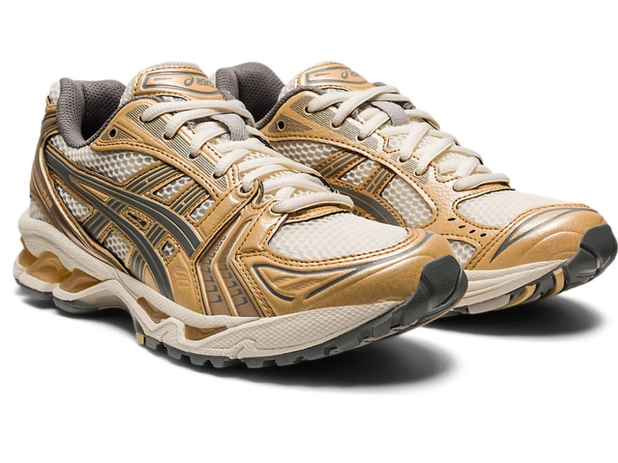 ASICS Women's GEL-KAYANO 14 Running Shoes - Cream/Clay Grey