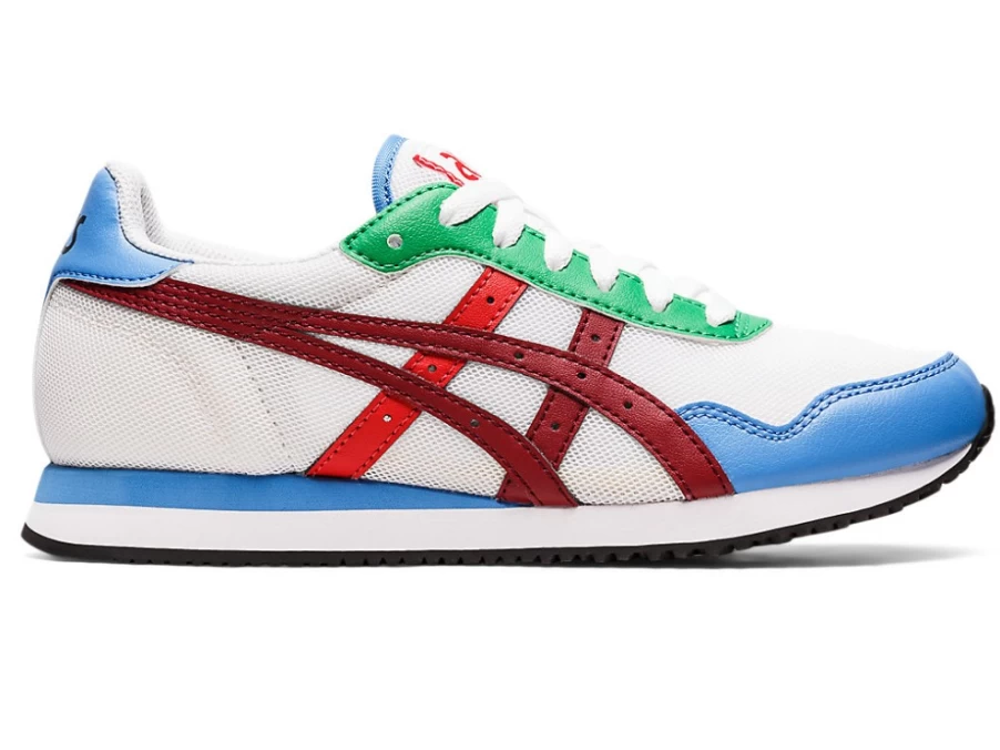 ASICS Women's TIGER RUNNER Sneakers in White/Burgundy - Lightweight Running Shoes